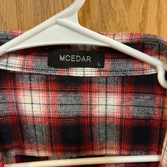 MCedar Plaid Button Down Shirt Brides Matron Wedding Size Large - Picture 4 of 6